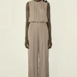 ZARA SATIN JUMPSUIT WITH SHOULDER FROG FASTENING