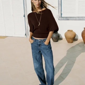 ZARA BELTED KNIT TOP