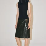 ZARA BUTTONED HIGH-NECK TOP