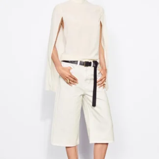 ZARA ZW COLLECTION MID-WAIST DENIM BERMUDA SHORTS
