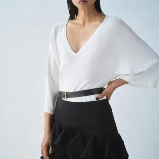 ZARA FLOWING V-NECK KNIT TOP