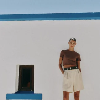ZARA BELTED DARTED BERMUDA SHORTS