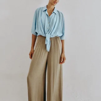 ZARA STRIPED SHIRT WITH KNOT