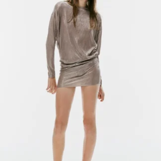 ZARA METALLIC-EFFECT CUT-OUT TOP