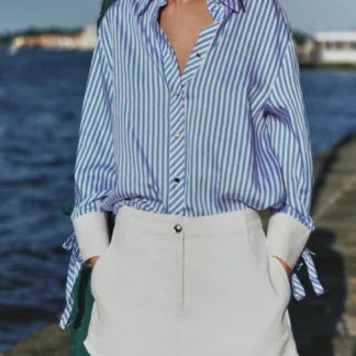 ZARA STRIPED SHIRT WITH BOWS