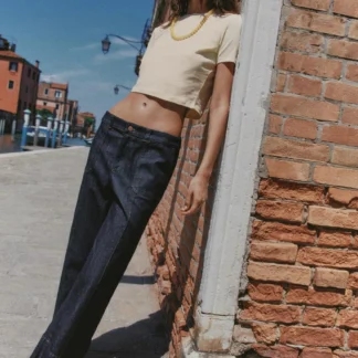 ZARA Z1975 MID-WAIST CULOTTES JEANS