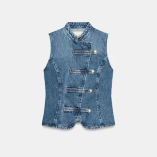 ZARA Z1975 DENIM TOP WITH FROG FASTENING