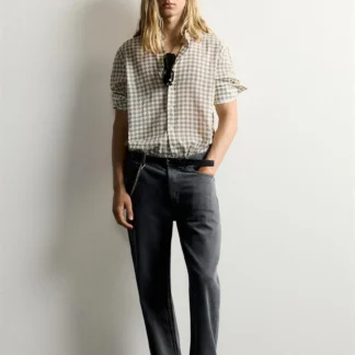 ZARA GEOMETRIC PRINT RELAXED FIT SHIRT
