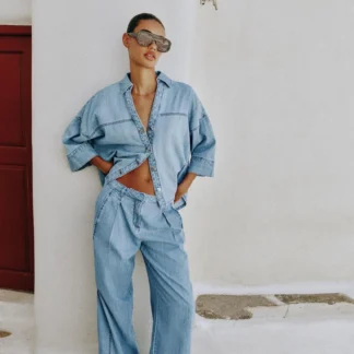ZARA Z1975 WIDE SLEEVE DENIM SHIRT