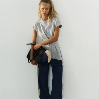 ZARA ASYMMETRIC PLEATED T-SHIRT