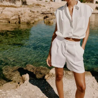 ZARA BALLOON CROPPED SHIRT