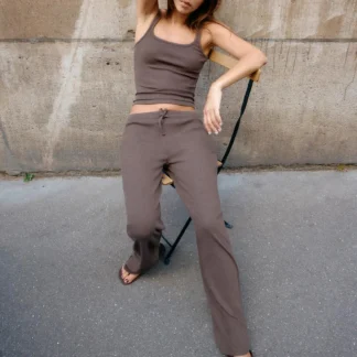 ZARA STRAIGHT RIBBED TROUSERS