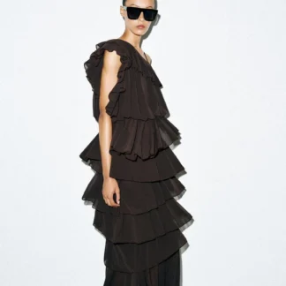 ZARA ASYMMETRIC RUFFLE TOP
