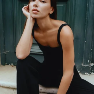 ZARA RIB STRAIGHT TROUSERS
