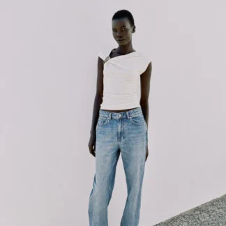 ZARA DRAPED TOP WITH EMBELLISHMENT