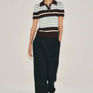 ZARA STRIPED KNIT POLO SHIRT