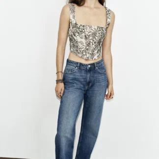 ZARA JACQUARD CORSETRY-INSPIRED TOP