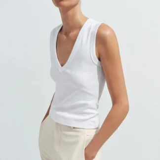 ZARA COTTON V-NECK T-SHIRT