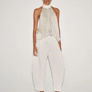 ZARA ZW COLLECTION PLEATED HALTER TOP