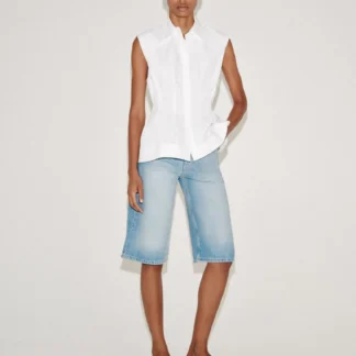 ZARA PLEATED SLEEVELESS SHIRT ZW COLLECTION