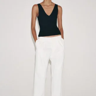 ZARA RIB V-NECK TOP