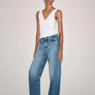 ZARA ZW COLLECTION ANKLE RELAXED FIT MID-WAIST JEANS