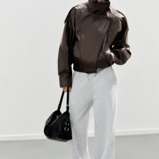 ZARA BASIC STRAIGHT-LEG PLUSH TROUSERS WITH ADJUSTABLE HEM