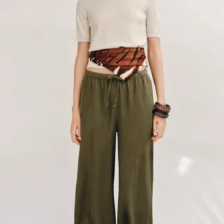 ZARA STRAIGHT LINEN BLEND TROUSERS