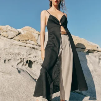 ZARA LONG LINEN BLEND CAMISOLE TOP