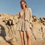 ZARA LINEN BLEND BERMUDA SHORTS WITH ELASTIC WAIST