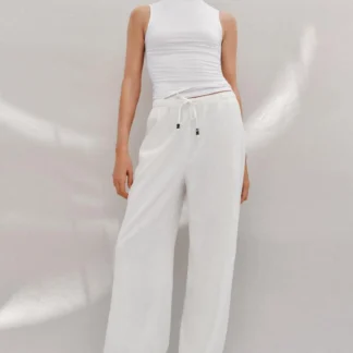 ZARA STRAIGHT LINEN BLEND TROUSERS