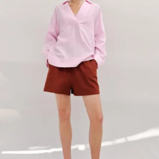 ZARA OVERSIZE LINEN BLEND BLOUSE