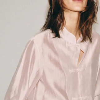 ZARA ZW COLLECTION SATIN SHIRT WITH FROG FASTENING