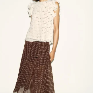 ZARA POLKA DOT MIDI SKIRT