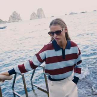 ZARA STRIPED KNIT POLO