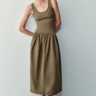 ZARA CONTRAST STRAPPY DRESS