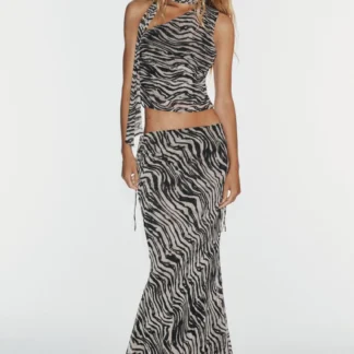 ZARA ANIMAL PRINT SCARF TOP