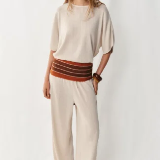 ZARA RUSTIC WIDE-LEG TROUSERS