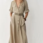 ZARA BELTED MIDI SHIRT DRESS
