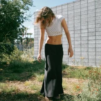 ZARA CROPPED SHORT SLEEVE DOTS T-SHIRT
