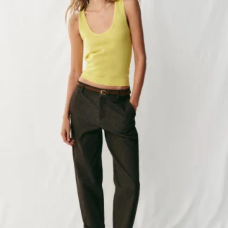 ZARA BRAIDED BELT CHINO TROUSERS
