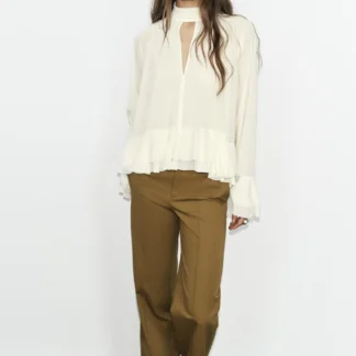 ZARA HIGH NECK RUFFLED TOP