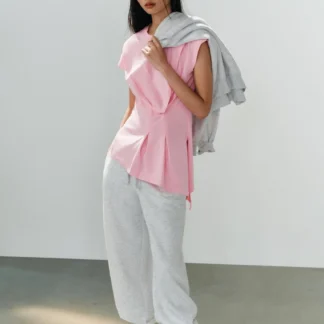 ZARA ASYMMETRIC PLEATED T-SHIRT