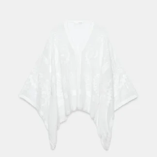 ZARA ZW COLLECTION EMBROIDERED CAPE BLOUSE