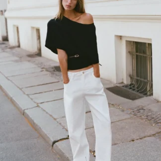 ZARA KNIT BELTED TOP