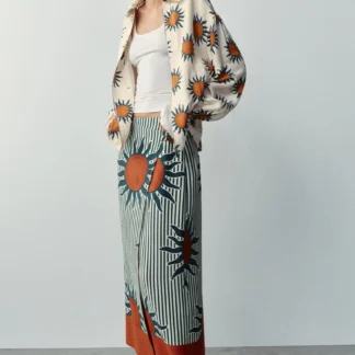 ZARA PRINTED MIDI PAREO SKIRT