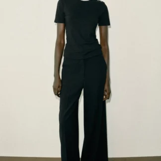ZARA BUTTON TRIM T-SHIRT