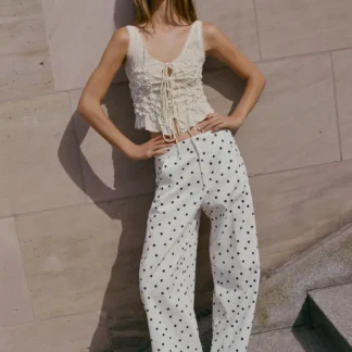 ZARA POLKA DOT BARREL TROUSERS