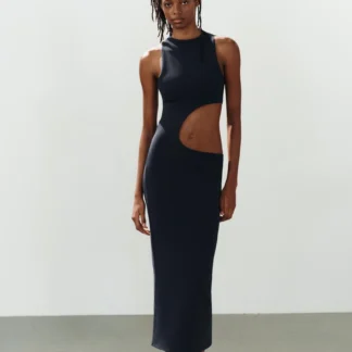 ZARA STRETCH MIDI DRESS WITH SLIT