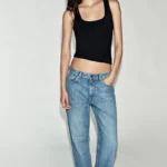 ZARA WIDE STRAP POLYAMIDE T-SHIRT
